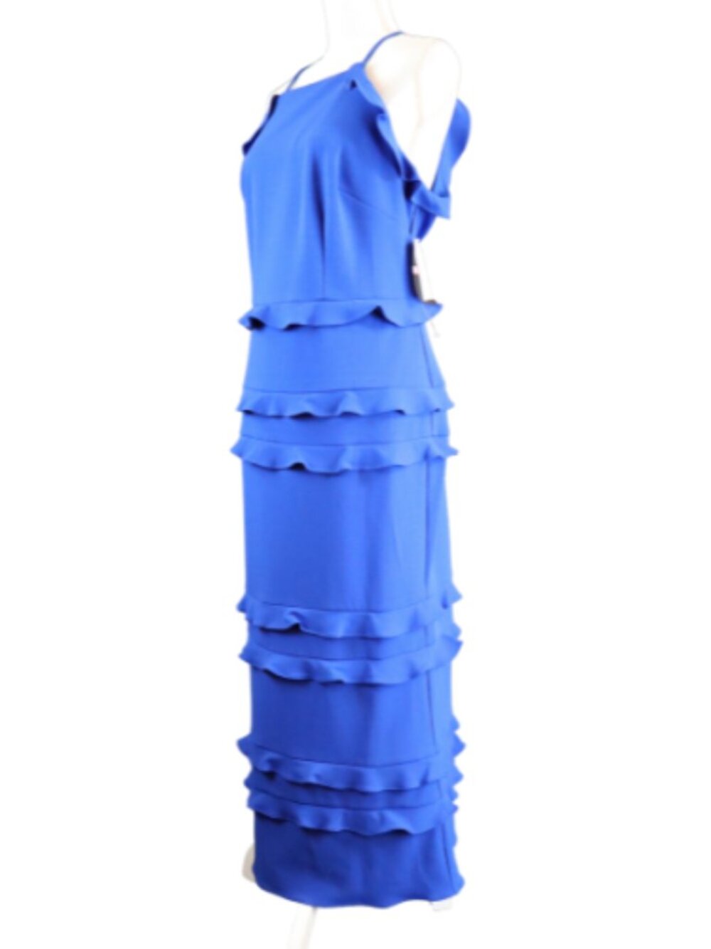 Adrianna Papell Royal Blue Ruffle Formal Evening Event Dress Size - Picture 12 of 14